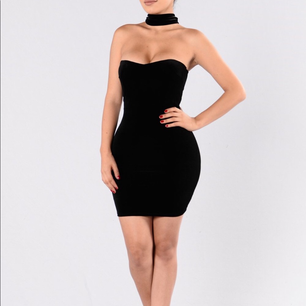 Black Velvet Choker Dress